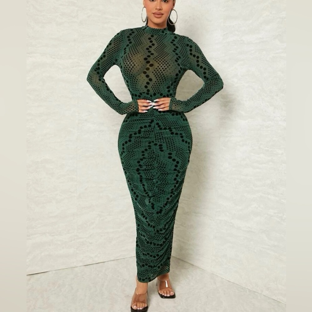 Green maxi dress